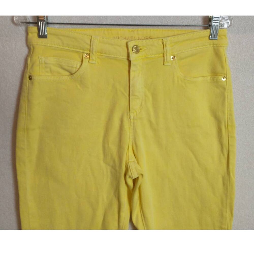 Michael Kors Izzy Cropped Skinny Jeans. Women's Size 8. Yellow. - Picture 2 of 12